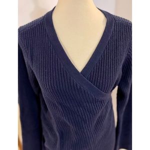 NWOT Eloquii True Wrap Ribbed Dark Blue Sweater Top 14/16